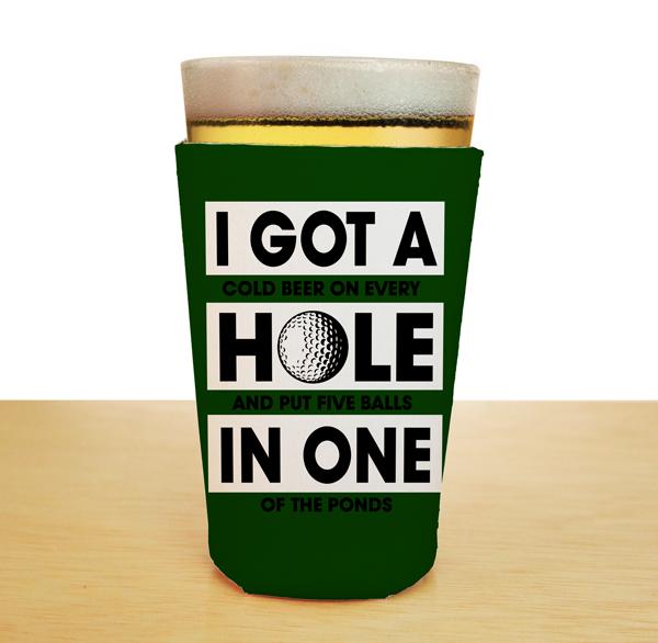 ADD YOUR NAME Pint Glass Cooler - Golf