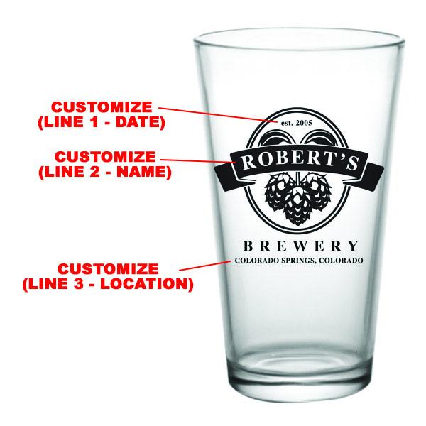 CUSTOMIZABLE - 16oz Pint / Mixing Glass - Hops