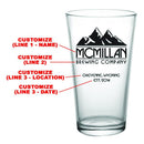 CUSTOMIZABLE - 16oz Pint / Mixing Glass - Mountain