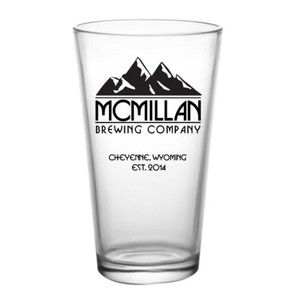 CUSTOMIZABLE - 16oz Pint / Mixing Glass - Mountain