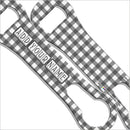 "ADD YOUR NAME"  V-ROD® Bottle Opener – Plaid Pattern – Gray