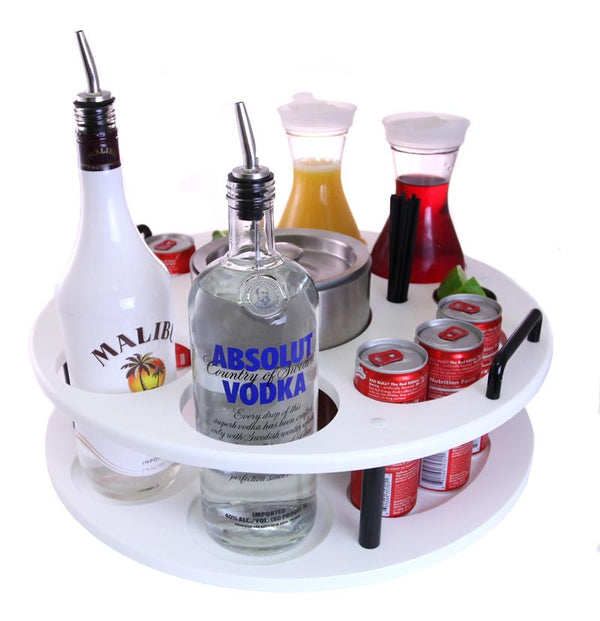 18 inch Plastic Bottle Service Tray - Holds 2 Bottles