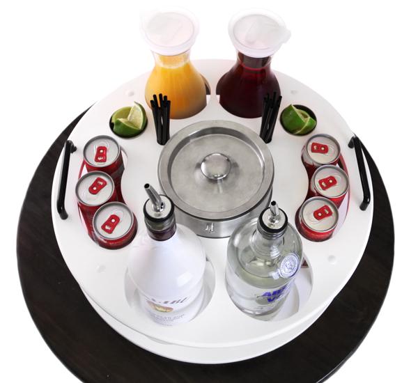 18 inch Plastic Bottle Service Tray - Holds 2 Bottles