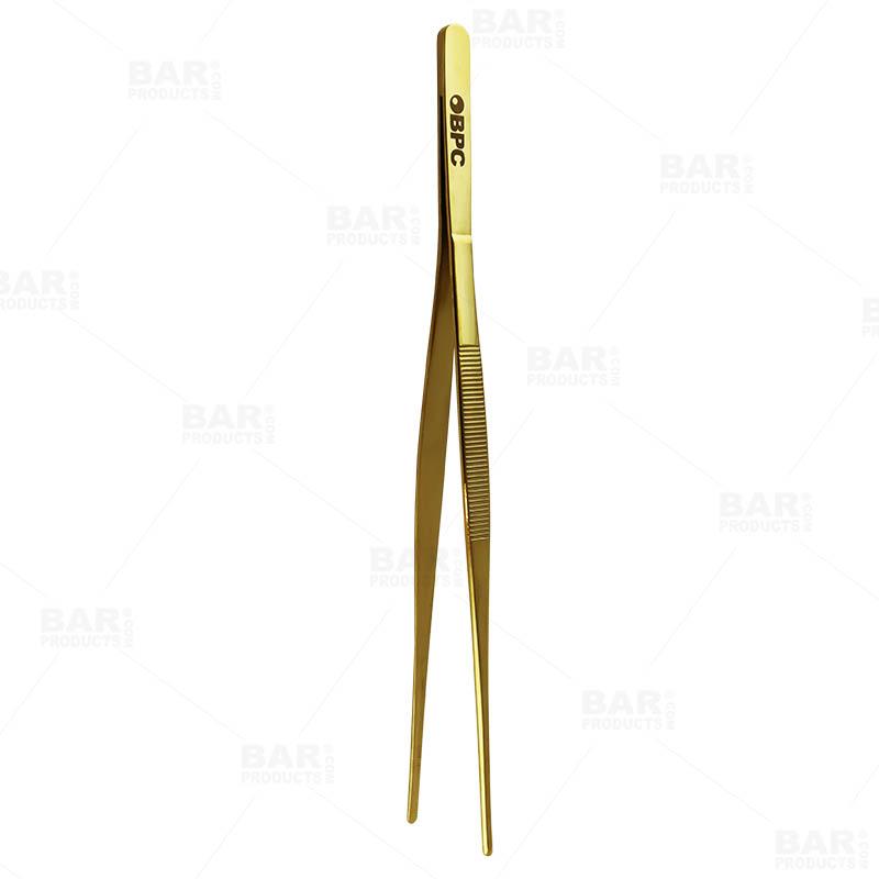 Olea™ Gold Plated Long Garnish Tongs