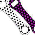 Kolorcoat™ Dog Bone Bottle Opener - Polka Dot - PINK / BLACK / WHITE