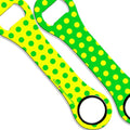 Kolorcoat™ Dog Bone Bottle Opener - Polka Dot - GREEN / YELLOW