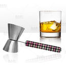 Jigger with Printed Handle Design - Plaid - .75oz x 1.25oz