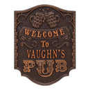 CUSTOMIZABLE Cast Aluminum Plaque - Pub "Welcome" Design