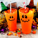 Wacky Jack O'Lantern Polycarbonate Cup - Neon Orange - 2 Sizes Available