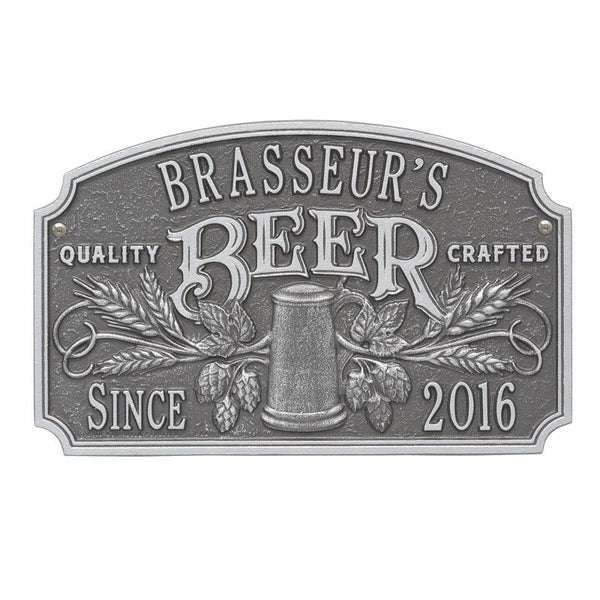 CUSTOMIZABLE Cast Aluminum Plaque - "Arch" Quality Crafted Beer