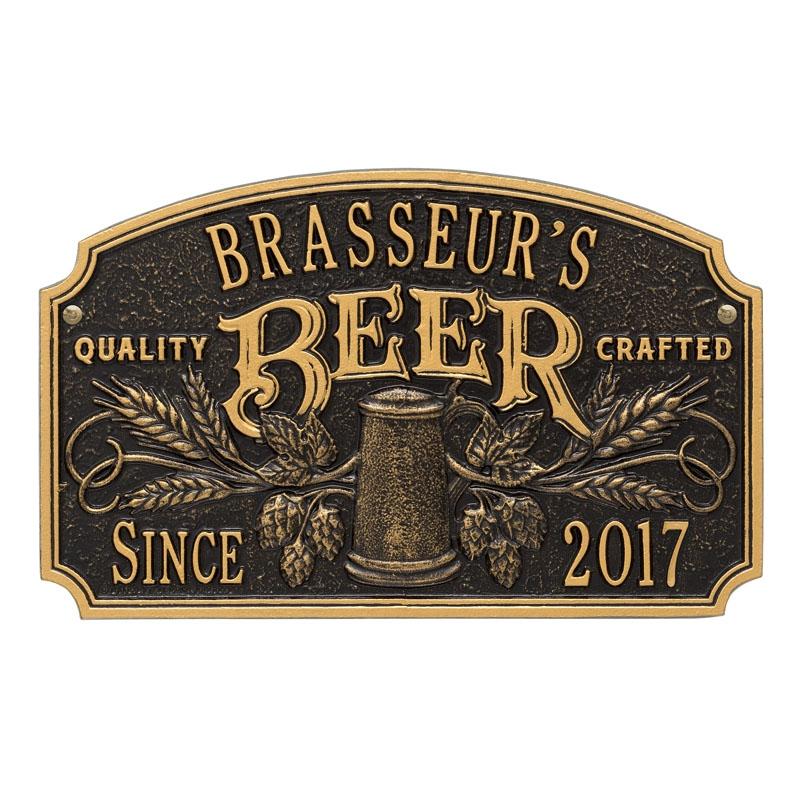 CUSTOMIZABLE Cast Aluminum Plaque - "Arch" Quality Crafted Beer