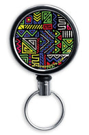 Mirrored Chrome Retractable Reel - Grungy Line Elements