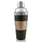 3 piece Cocktail Shaker - Ribbed Espresso / Copper / Stainless Steel - 28 ounce