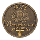 CUSTOMIZABLE Cast Aluminum Plaque (and Bottle Opener) - Oak Barrel Beer Pub Design