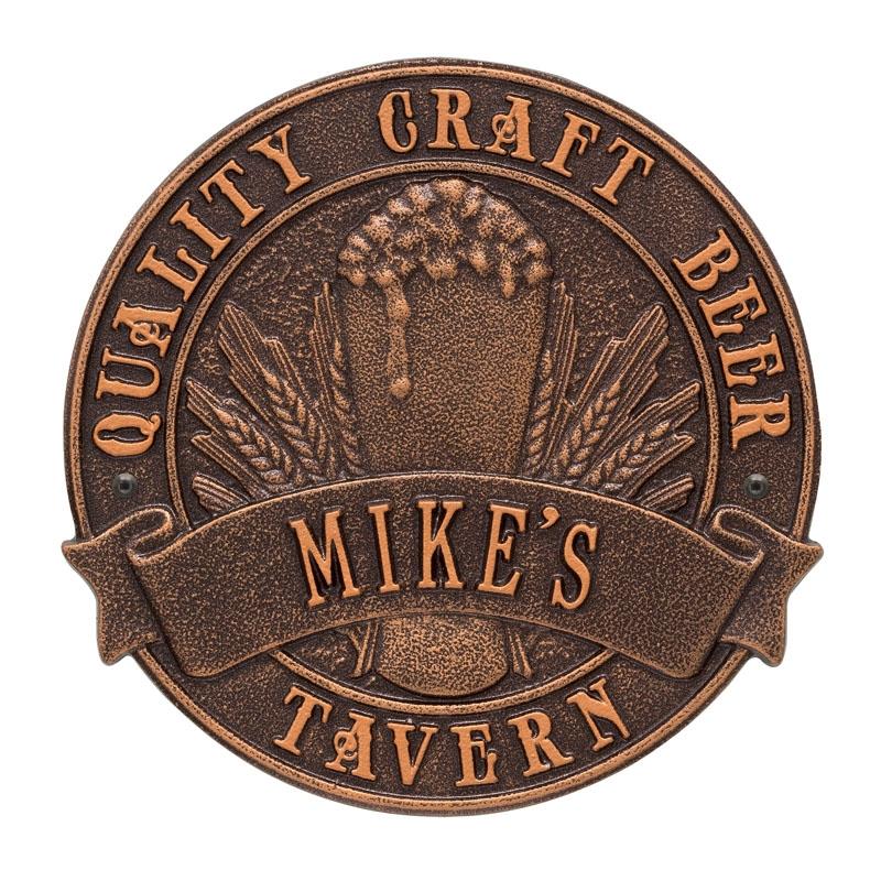 CUSTOMIZABLE Cast Aluminum Plaque - "Round" Quality Craft Beer