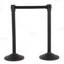 Retractable Belt Stanchion - Textured Black - Set of 2