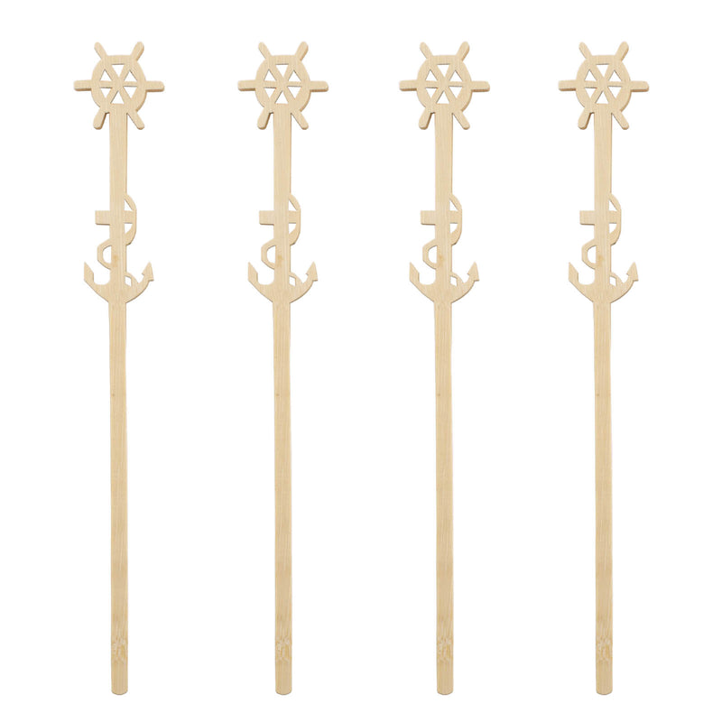 BarConic® Bamboo Sailor Swizzle Sticks - 100 pack