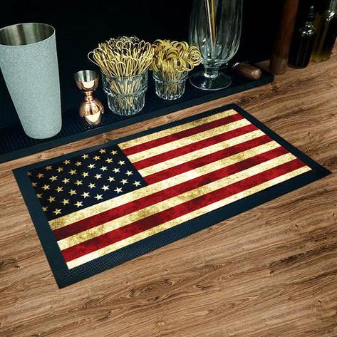 BAR SERVICE MAT - AMERICAN FLAG- COLOR OPTIONS - 17.25" X 10"