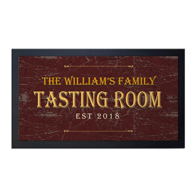 Custom Bar Service Mat - Tasting Room - 17.25" x 10"