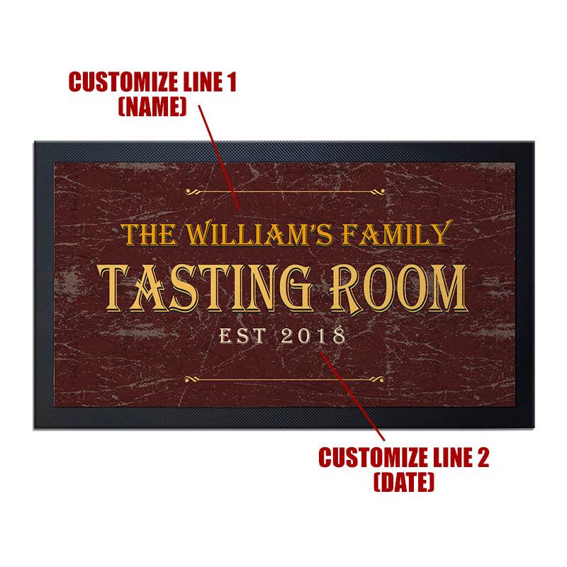 Custom Bar Service Mat - Tasting Room - 17.25" x 10"