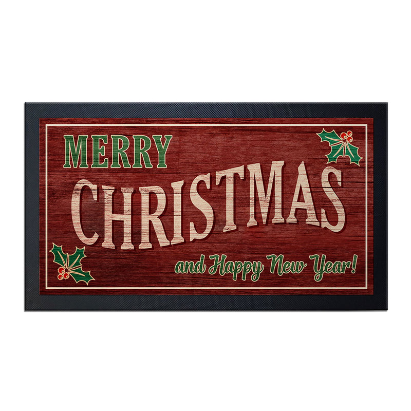 Merry Christmas Bar Service Mat - 17.25" X 10"