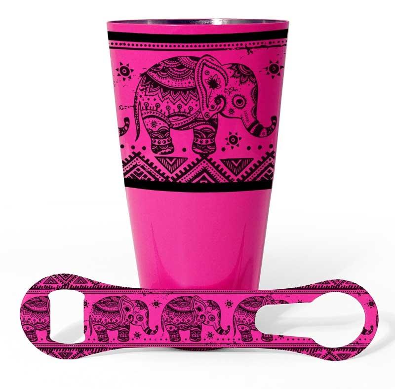 Printed Cocktail Shaker and V-Rod® Bar Set - Elephants - Color Options