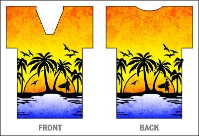 T-Shirt Style Bottle Coozie - Hawaiian Sunset