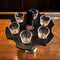 6-shooter shot glass flight board cylinder barrel black