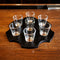 7-hole shot glass holder serving tray wood black