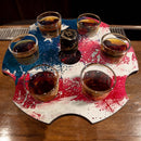 shot glass caddy grunge flag 6-shooter bottle topper