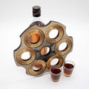 shot glass caddy revolver 7-hole drink tray