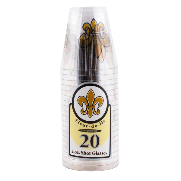 Shot Glasses - 20ct. - Fleur De Lis - 2 ounce