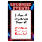 Upcoming Events - Dry Erase 12" x 18" Metal Bar Sign - Neon Themed