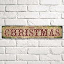 Metal Holiday Bar Sign - 5" x 25" - Merry Christmas