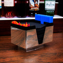 3 COMPARTMENT NAPKIN BAR CADDY - BLACK AND CHROME