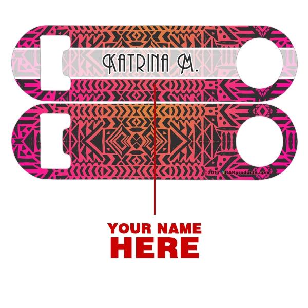 Add Your Name - Skinny Mini Bottle Opener - Boho Aztec