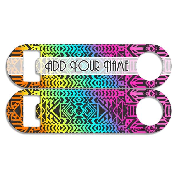 Add Your Name - Skinny Mini Bottle Opener - Boho Aztec