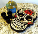 Shot Glass and Bottle Caddy - Sugar Skull Rose