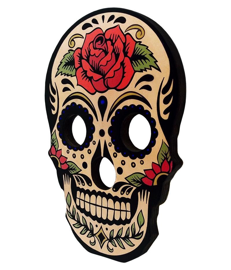 Shot Glass and Bottle Caddy - Sugar Skull Rose