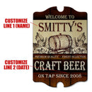 Craft Beer Tavern Shaped Wood Bar Sign