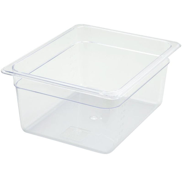 1/2 Size Clear Polycarbonate (Half Size) Food Pan, 6" Deep