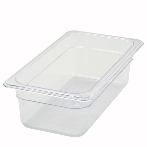 1/3 Size Clear Polycarbonate Food Pan - 4" Deep