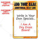 Dry Erase Specials Sign - ADD YOUR NAME - Yellow Abstract Template