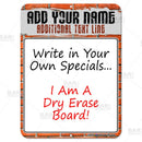 9" x 12" Dry Erase Specials Sign