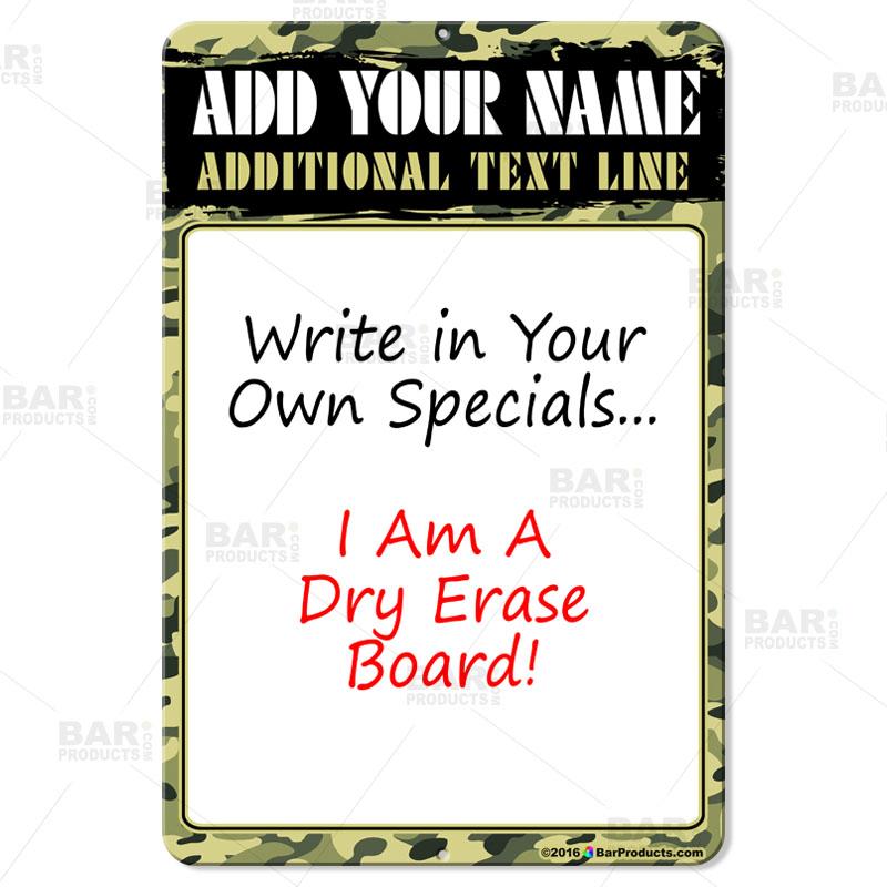 12" by 18" Dry Erase Specials Sign