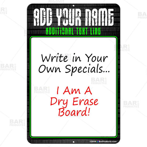 12" x 18" Dry Erase Specials Sign