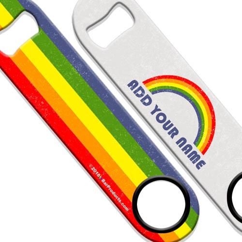 ADD YOUR NAME Speed Bottle Opener - Retro Series - Rainbow