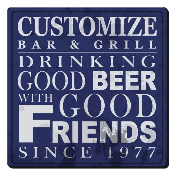 CUSTOMIZABLE Coaster - 3.5in Square Foam - Friends Design