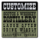 CUSTOMIZABLE Coaster - 3.5in Square Foam - Distillery Design