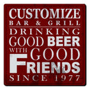 CUSTOMIZABLE Coaster - 3.5in Square Foam - Friends Design